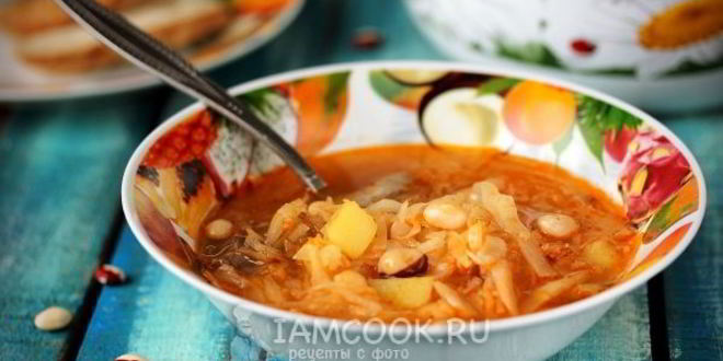 Рецепт щей с фасолью и желудками индейки