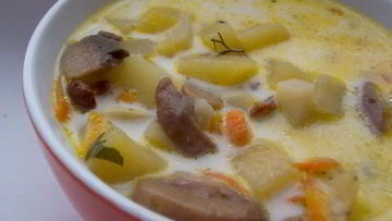 Рецепт Щей с грибами и фасолью