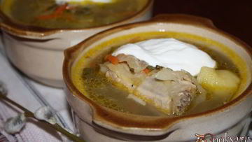 Рецепт Щей с квашеной капустой и молодым щавлем