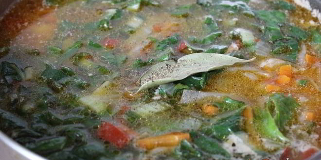 Рецепт щей с мангольдом на курином бульоне