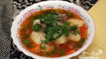 Рецепт Шурпы из баранины по-узбекски