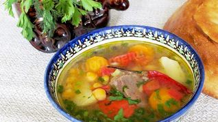 Рецепт Шурпы из баранины в казане