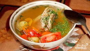 Рецепт Шурпы из курицы с зеленью