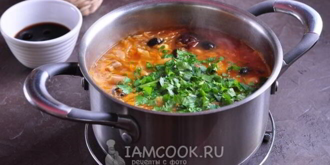 Рецепт постной солянки с фасолью