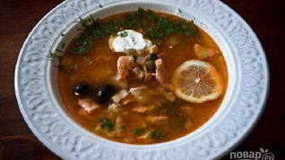 Рецепт Простой рыбной солянки