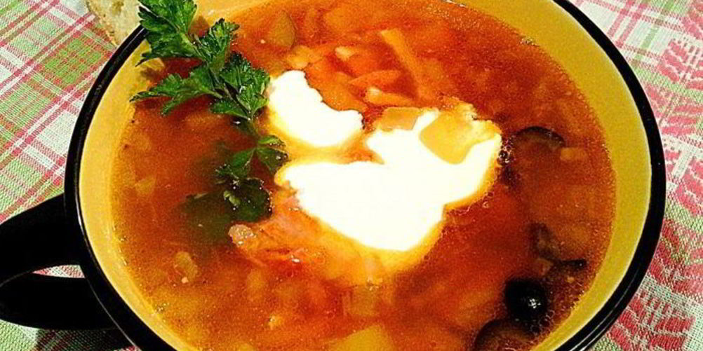 Как приготовить солянку с печеным перцем