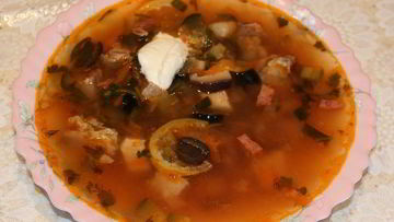 Рецепт Солянки со свининой в мультиварке