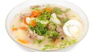 Рецепт Супа Чихиртма из баранины с кинзой и яичным соусом