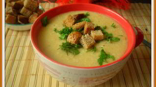 Рецепт Горохового супа-пюре с гренками