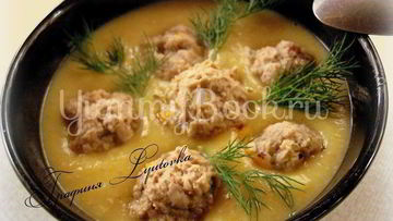 Рецепт Картофельного супа-пюре с чесночными фрикадельками