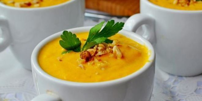 Рецепт морковна-сливочного суп-пюре с карри и ананасами