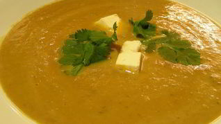 Рецепт Нежного супа-пюре биск из овощей и каштанов