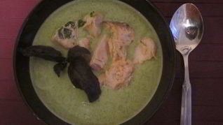 Рецепт Супа-пюре из броколи, семги и руколы