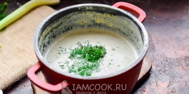 Рецепт супа-пюре из сельдерея и замороженных овощей со сливками