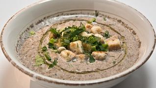 Рецепт Супа-пюре из шампиньонов с сухариками