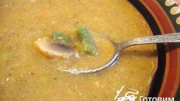 Рецепт Супа-пюре с овощами и грибами без масла
