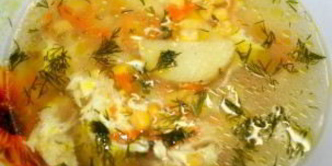 Рецепт супа с кукурузой консервированной