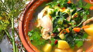 Рецепт Супа со свекольной ботвой