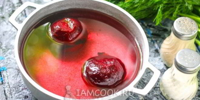 Рецепт холодного свекольника с колбасой