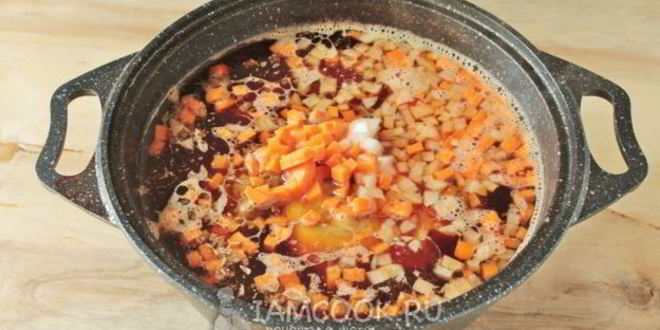 Рецепт классического горячего свекольника с мясом