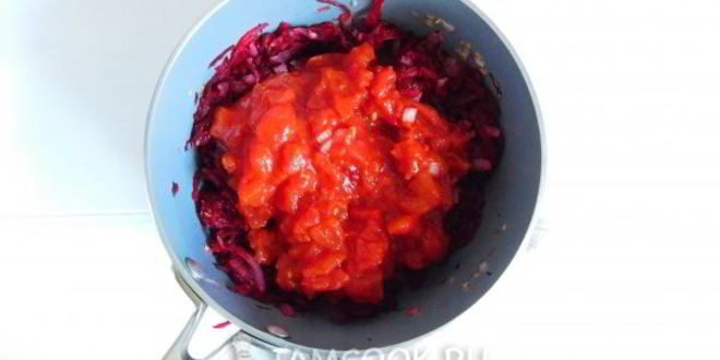 Рецепт постного свекольника с помидорами