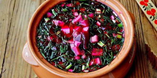 Рецепт свекольника холодного, с ветчиной