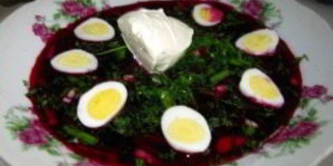 Рецепт свекольника с ботвой