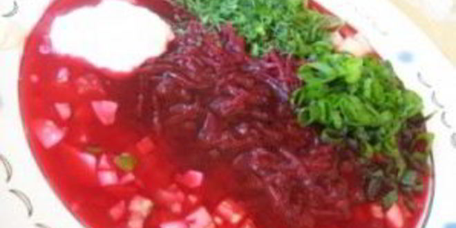 Рецепт свекольника с колбасой