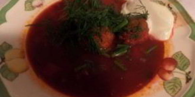 Рецепт свекольного супа с фрикадельками