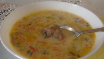 Рецепт Сливочно-сырного суп с шампиньонами