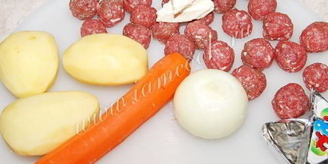 Рецепт сырного супа с фрикадельками