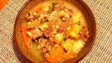 Рецепт Сырного супа с говяжьими ребрами