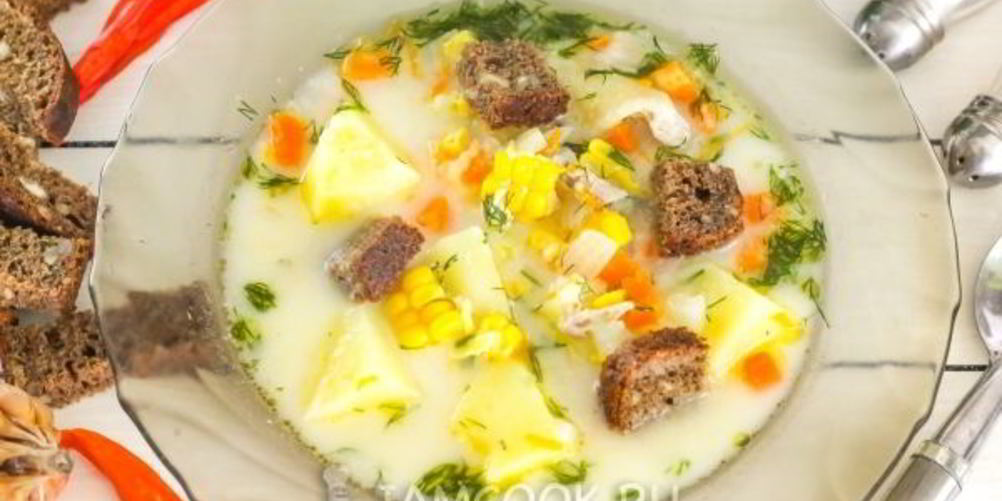 Как приготовить сырный суп с гренками