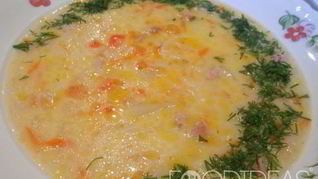 Рецепт Сырного супа с колбасой