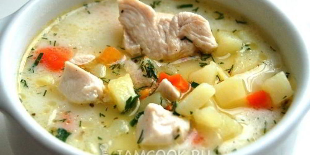 Как приготовить сырный суп с куриной грудкой