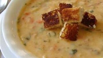 Рецепт Сырного супа с лососем