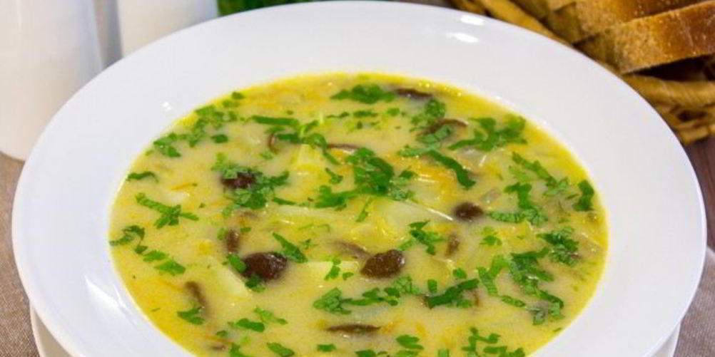 Как приготовить сырный суп с опятами
