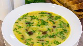 Рецепт Сырного супа с опятами