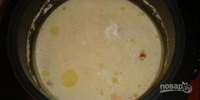 Рецепт сырного супа со свининой в мультиварке