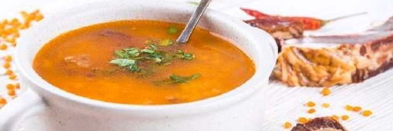 Рецепт Сытного супа из бараньих ребрышек с чечевицей