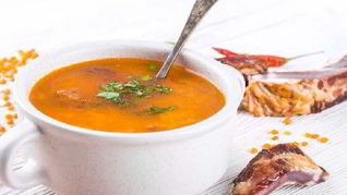 Рецепт Сытного супа из бараньих ребрышек с чечевицей