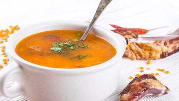 Рецепт Сытного супа из бараньих ребрышек с чечевицей