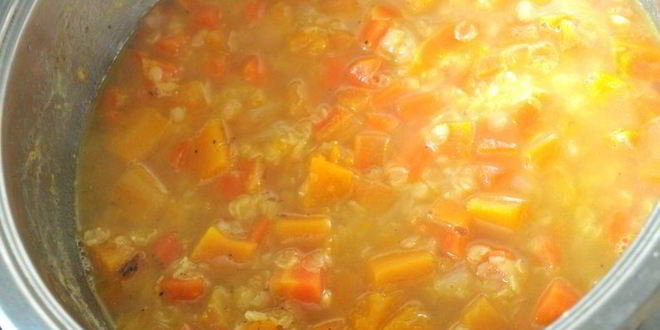 Рецепт тыквенно-морковного суп с красной чечевицей
