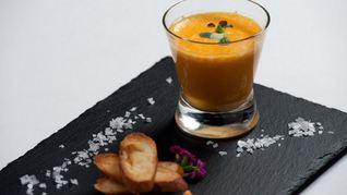 Рецепт Тыквенного супа-капучино с хрустящими тостами