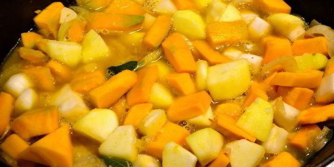 Рецепт тыквенного супа с яблоками