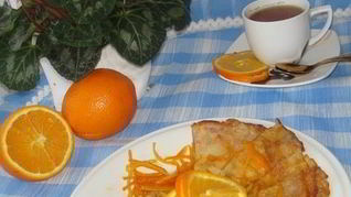 Рецепт Апельсиновых блинчиков Оранжевое настроение