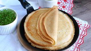 Рецепт Блинчиков на кефире тонкие с дырочками