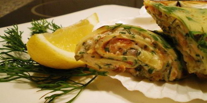 Рецепт блинчиков с копченым лососем