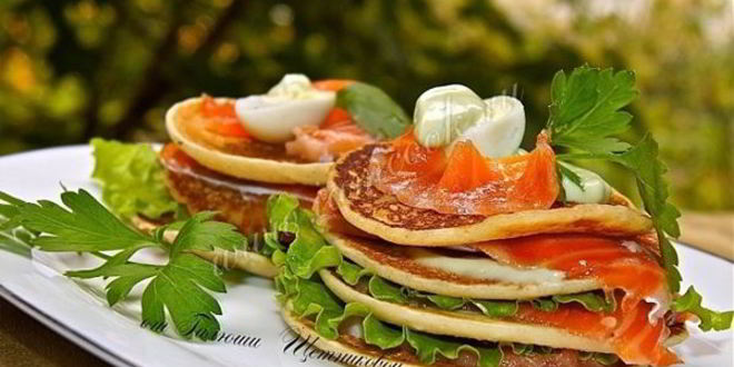 Рецепт блинчиков с семгой