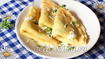Рецепт Блинов с брынзой и зеленью